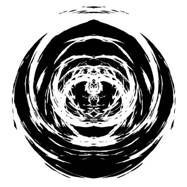 beyaz arkaplanda siyah soyut yuvarlak şekil