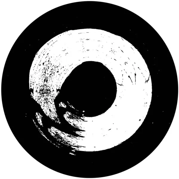 Noir Blanc Fond Rond Grunge — Image vectorielle