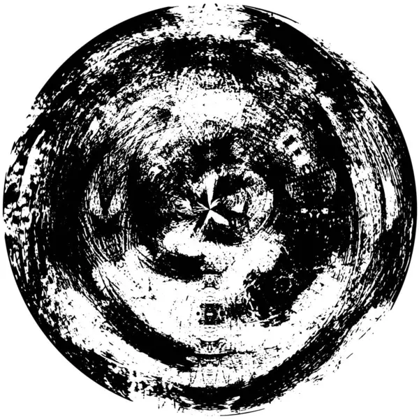 Fond Rond Texturé Noir Élément Superposition Avec Cercle — Image vectorielle