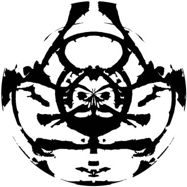 siyah ve beyaz yuvarlak soyut arkaplan 