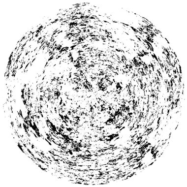 Beyaz arkaplanda soyut siyah yuvarlak damga.    