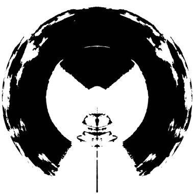 Vektör çizimi. Beyaz arka planda siyah bir şekil. Grafik tasarım ögesi.  