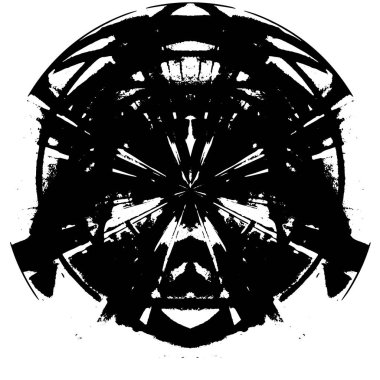 Vektör çizimi. Beyaz arka planda siyah bir şekil. Grafik tasarım ögesi.  