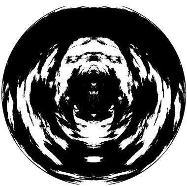 Beyaz arka planda siyah bir şekil. Grafik tasarım elementi. Vektör illüstrasyonu   