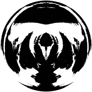 Beyaz arka planda siyah bir şekil. Grafik tasarım elementi. Vektör illüstrasyonu   