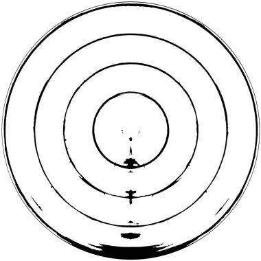 Beyaz arka planda soyut grunge dairesi, yaratıcı siyah beyaz desen, eski püskü boya dokusu