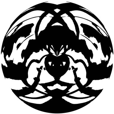 Beyaz arka planda siyah daire şeklinde. Grafik tasarım elementi. Vektör illüstrasyonu   