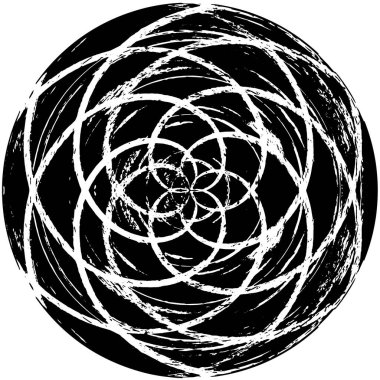 Beyaz arka planda siyah daire şeklinde. Grafik tasarım elementi. Vektör illüstrasyonu   