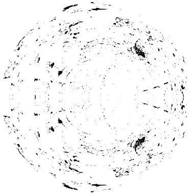 Beyaz arkaplanda soyut siyah yuvarlak şekil. Grafik tasarım elementi. Vektör illüstrasyonu 