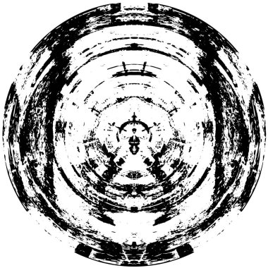 Beyaz arkaplanda soyut siyah yuvarlak şekil. Grafik tasarım elementi. Vektör illüstrasyonu 