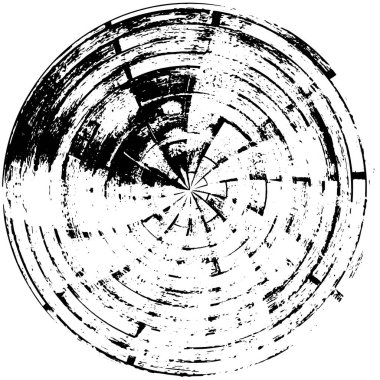 Beyaz arkaplanda soyut siyah yuvarlak şekil. Grafik tasarım elementi. Vektör illüstrasyonu 