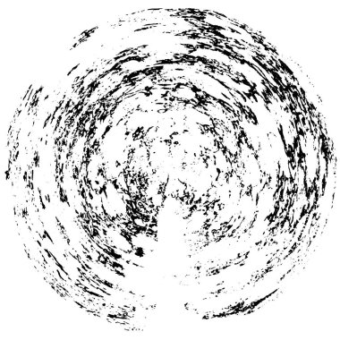 Beyaz arkaplanda soyut siyah yuvarlak şekil. Grafik tasarım elementi. Vektör illüstrasyonu 