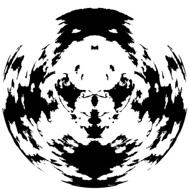 Beyaz arkaplanda soyut siyah yuvarlak şekil damgası. Web için grafik tasarım ögesi, kurumsal kimlik, kartlar, baskılar vs. Vektör illüstrasyonu