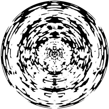 Beyaz arkaplanda soyut siyah yuvarlak şekil. Grafik tasarım elementi. Vektör illüstrasyonu 