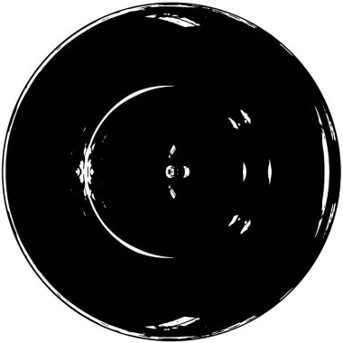 Beyaz arkaplanda soyut siyah yuvarlak şekil. Grafik tasarım elementi. Vektör illüstrasyonu 