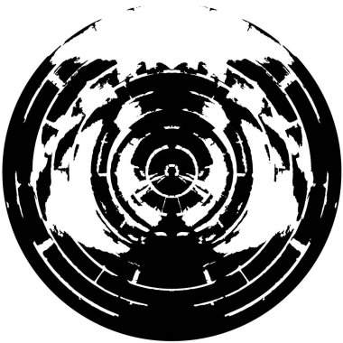 Vektör çizimi. Beyaz arka planda siyah bir şekil. Grafik tasarım ögesi.  