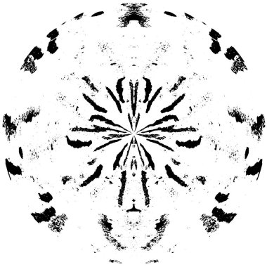 Beyaz arkaplanda soyut siyah yuvarlak damga.    