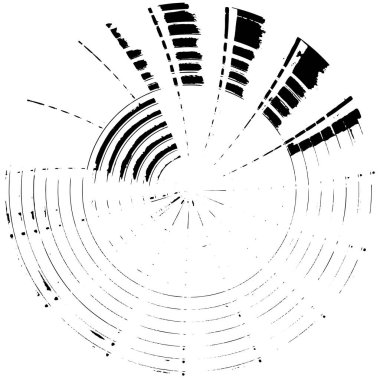 Vektör çizimi. Beyaz arkaplanda soyut siyah yuvarlak damga.   