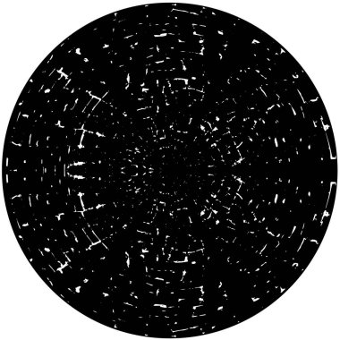 Vektör çizimi. Beyaz arkaplanda soyut siyah yuvarlak şekil.  