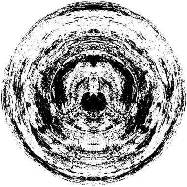 Vektör çizimi. Beyaz arkaplanda soyut siyah yuvarlak şekil.  