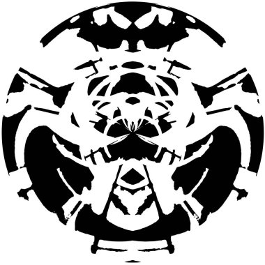 Beyaz arkaplanda soyut siyah yuvarlak şekil. vektör illüstrasyonu    