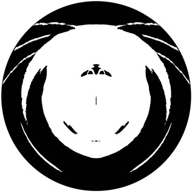 Beyaz arkaplanda soyut siyah yuvarlak şekil. vektör illüstrasyonu