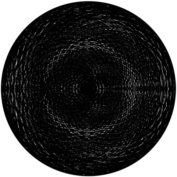 Абстрактний Чорно Білий Гранжевий Фон Круглій Формі — стоковий вектор