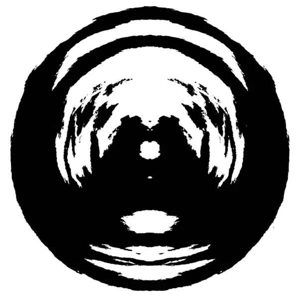 Кругла Текстура Гранжевої Форми Шорсткий Круглий Штамп — стоковий вектор