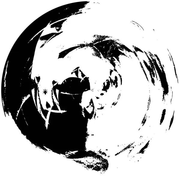 Noir Blanc Fond Rond Texture Grunge — Image vectorielle