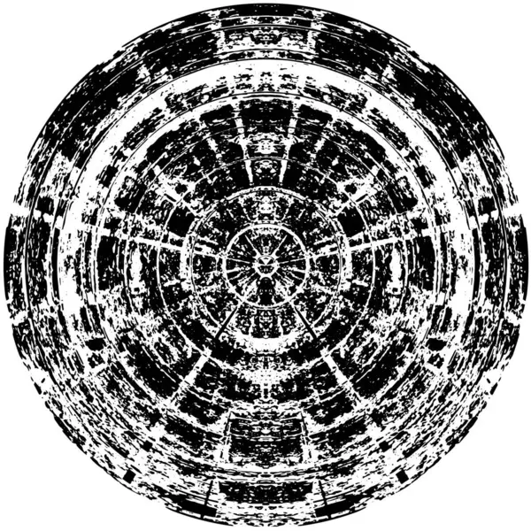 抽象的なブラックとホワイトサークルスタンプ グラウンジヴィンテージの背景 ベクターイラスト — ストックベクタ