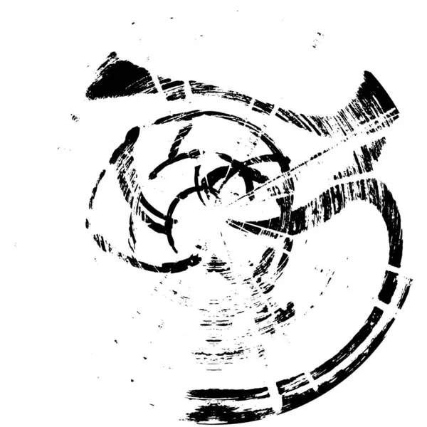 Abstrait Noir Blanc Cercle Timbre Fond Vintage Grunge Illustration Vectorielle — Image vectorielle