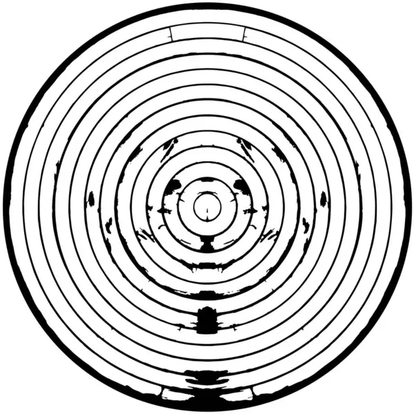 Abstract Zwart Wit Cirkel Stempel Grunge Vintage Achtergrond Vector Illustratie — Stockvector