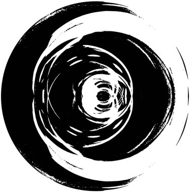 Beyaz arkaplanda soyut siyah yuvarlak şekil. vektör illüstrasyonu    