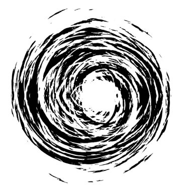 Beyaz arkaplanda soyut siyah yuvarlak şekil. vektör illüstrasyonu    