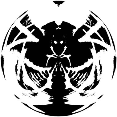 Beyaz arkaplanda soyut siyah yuvarlak şekil. vektör illüstrasyonu    