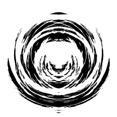 Beyaz arkaplanda soyut siyah yuvarlak şekil. vektör illüstrasyonu    