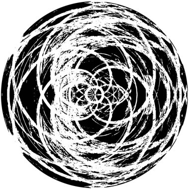 koyu grunge geometrik yuvarlak desen