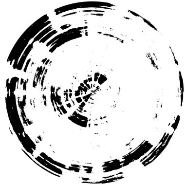 Beyaz arkaplanda soyut siyah yuvarlak şekil. vektör illüstrasyonu    