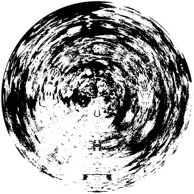 yuvarlak fırça darbesi. siyah ve beyaz fırça boyası. 