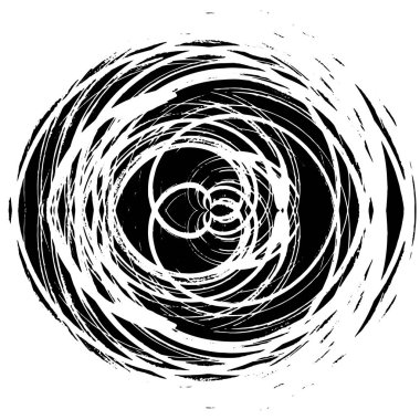 yuvarlak fırça darbesi. siyah ve beyaz fırça boyası. 