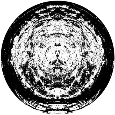 soyut siyah ve beyaz daire damgası, grunge arkaplan, daire ögesi, vektör illüstrasyonu