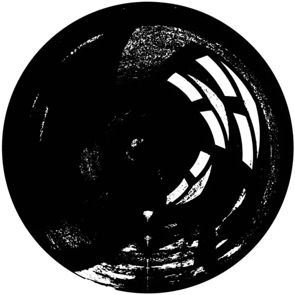 Абстрактний Чорно Білий Знак Кола Гранжевий Фон Векторні Ілюстрації — стоковий вектор