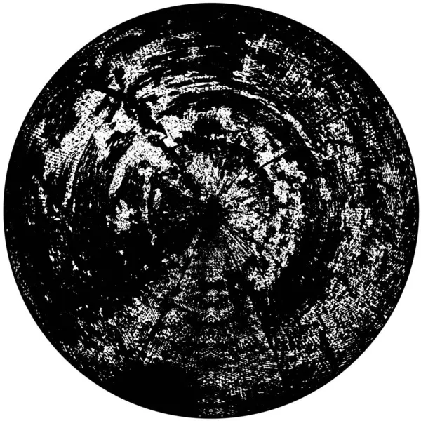 Abstraktní Černobílé Kruhové Razítko Grunge Pozadí Vektorová Ilustrace — Stockový vektor