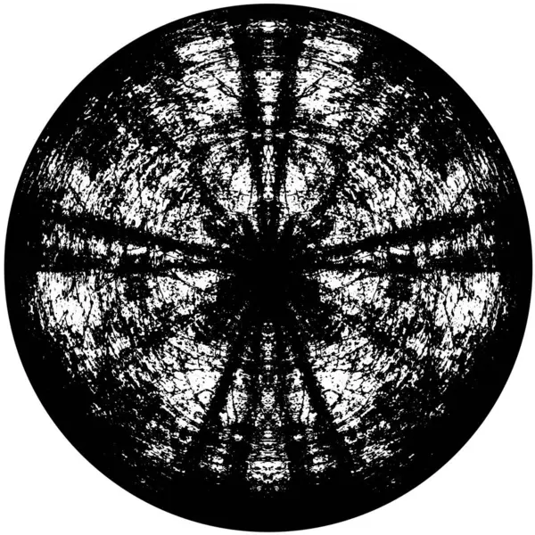 Abstrakt Svart Och Vit Cirkel Stämpel Grunge Bakgrund Vektor Illustration — Stock vektor