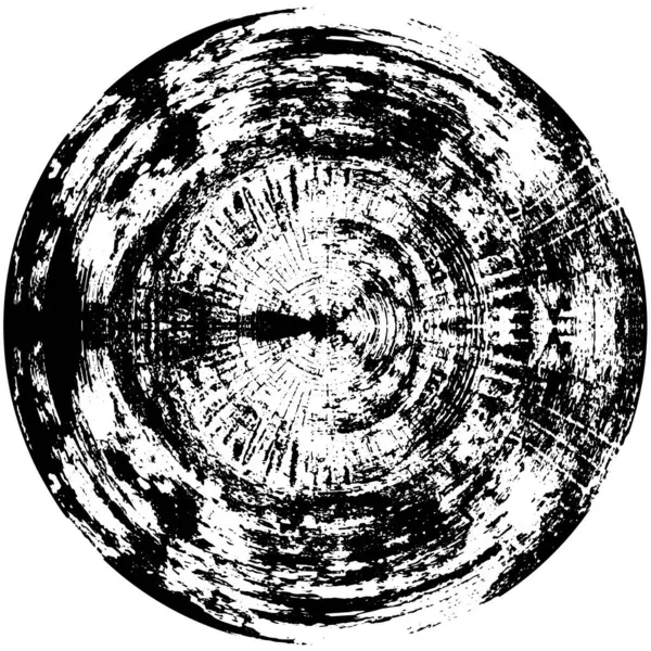 Abstrakter Schwarz Weißer Kreisstempel Grunge Hintergrund Kreis Element Vektorillustration — Stockvektor