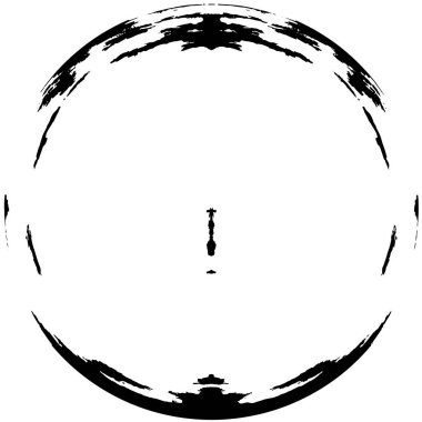 siyah ve beyaz yuvarlak grunge kaplama elementi. daire deseni, kirli vintage monokrom vektörü