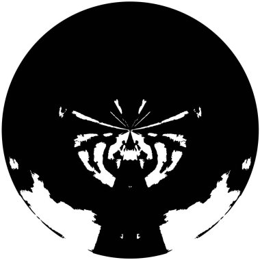 siyah ve beyaz yuvarlak grunge kaplama elementi. daire deseni, kirli vintage monokrom vektörü