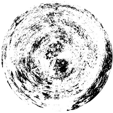 siyah ve beyaz yuvarlak grunge kaplama elementi. daire deseni, kirli vintage monokrom vektörü