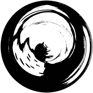 siyah - beyaz yuvarlak grunge kaplama elementi. 