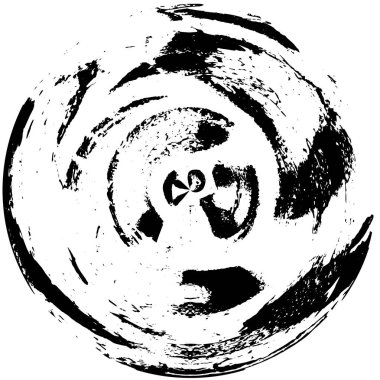 soyut siyah ve beyaz daire damgası, grunge arkaplan, daire ögesi, vektör illüstrasyonu